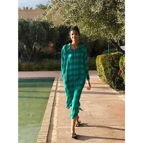 Nous Antwerp Checked Maxi Shirt Dress XS - Picture 1 of 12